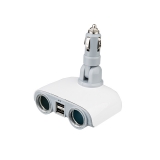 Twin Socket Car Adapter with Two USB Outlet