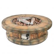 Round outdoor gas fireplace